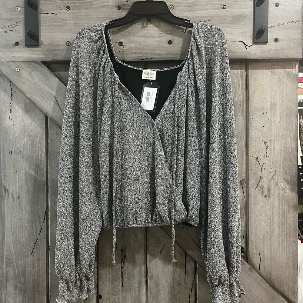 Peach Love California Black and silver Blouse